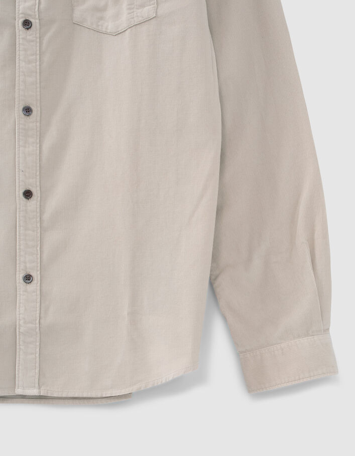 Chemise REGULAR grise en velours milleraies Homme