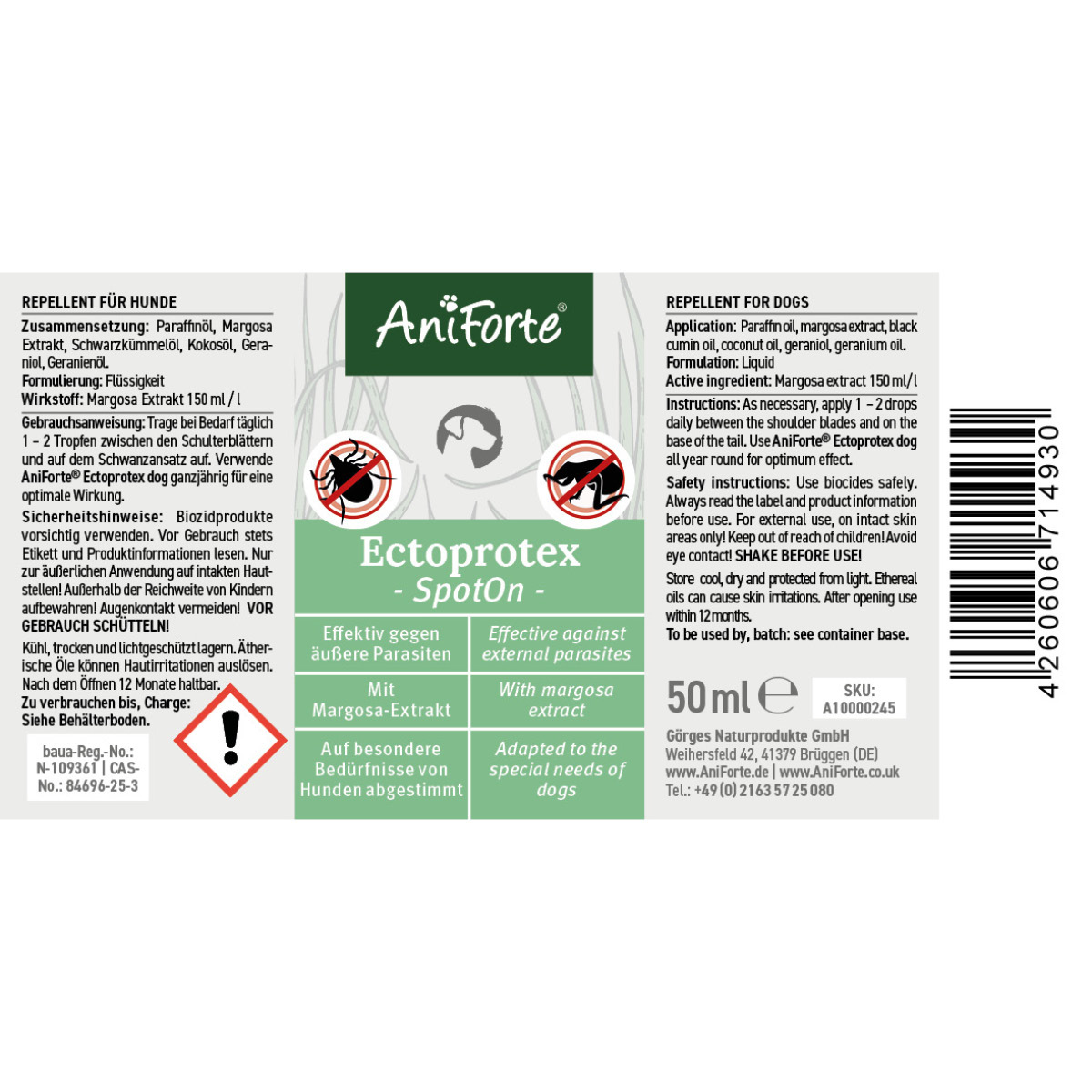 Aniforte Floh- & Zeckenmittel Aniforte Spot-on für Hunde Ectoprotex