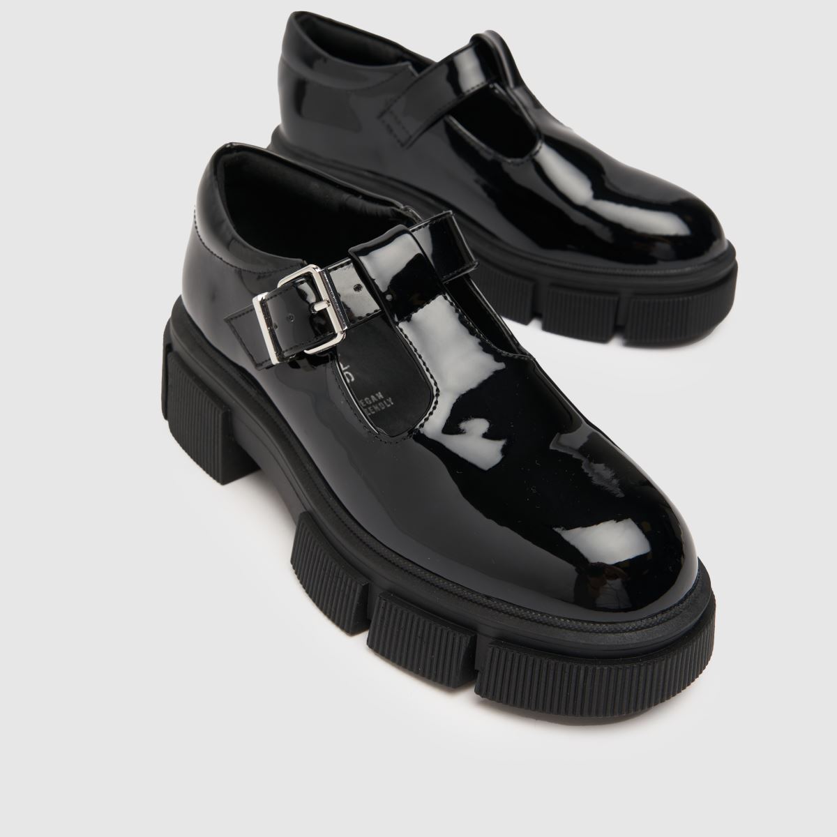 Schuh svarta logic grova lackskor för flickor