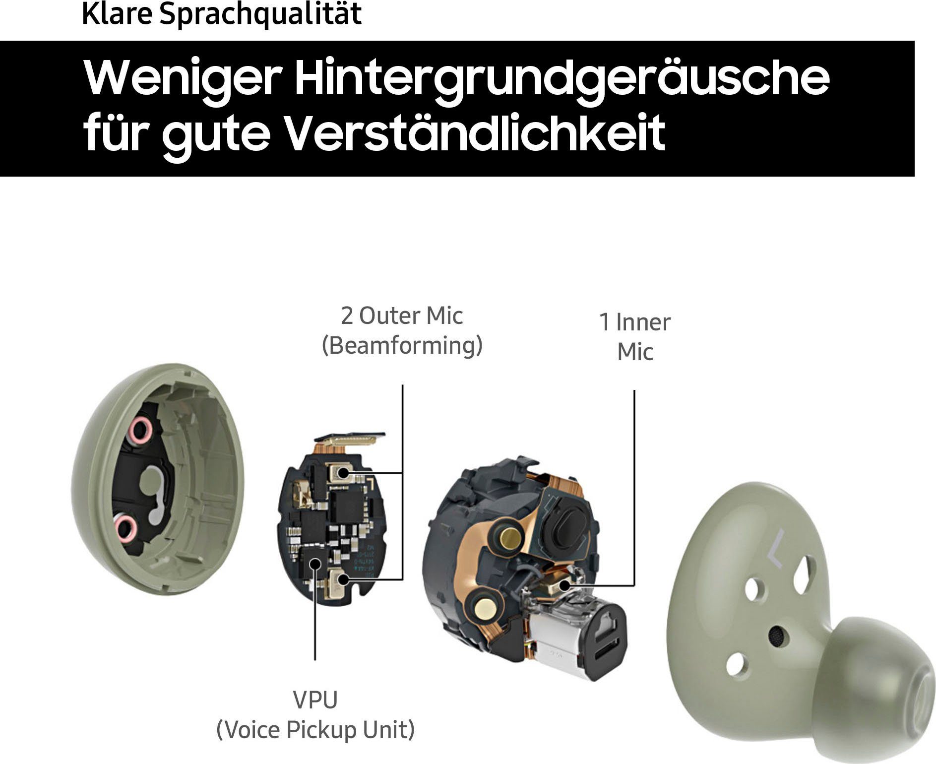 Samsung Galaxy Buds2 In-Ear-Kopfhörer (Active Noise Cancelling (ANC), Bluetooth)