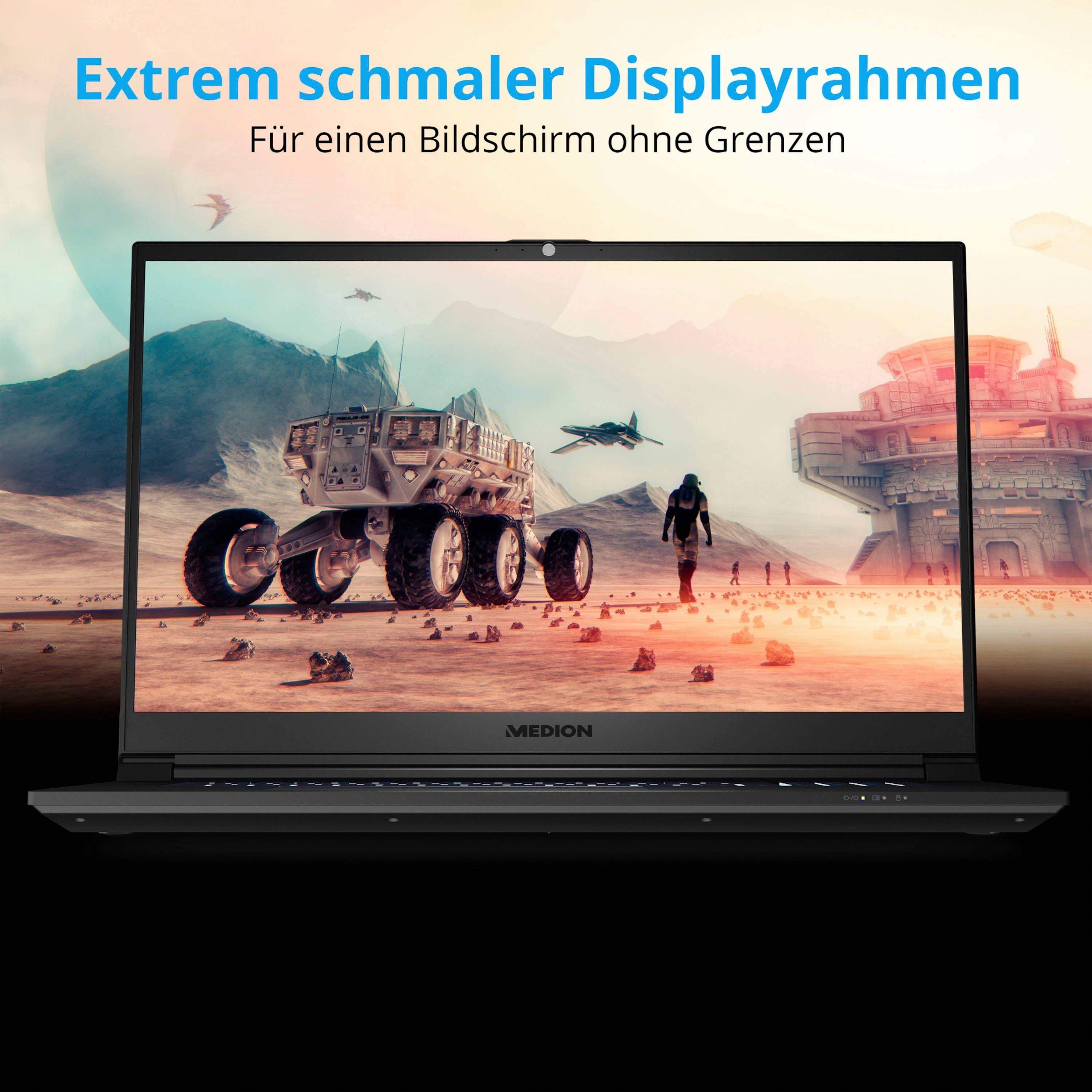 Medion® ERAZER® Scout E10 Gaming-Notebook (43,9 cm/17,3 Zoll, Intel Core i5 12450H, GeForce GTX 1650, 512 GB SSD)