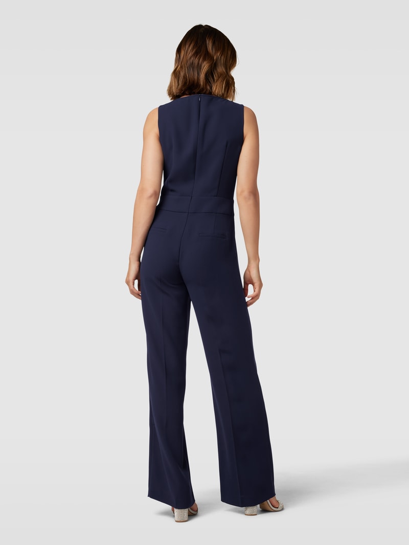 Jumpsuit mit Bindegürtel in dunkelblau