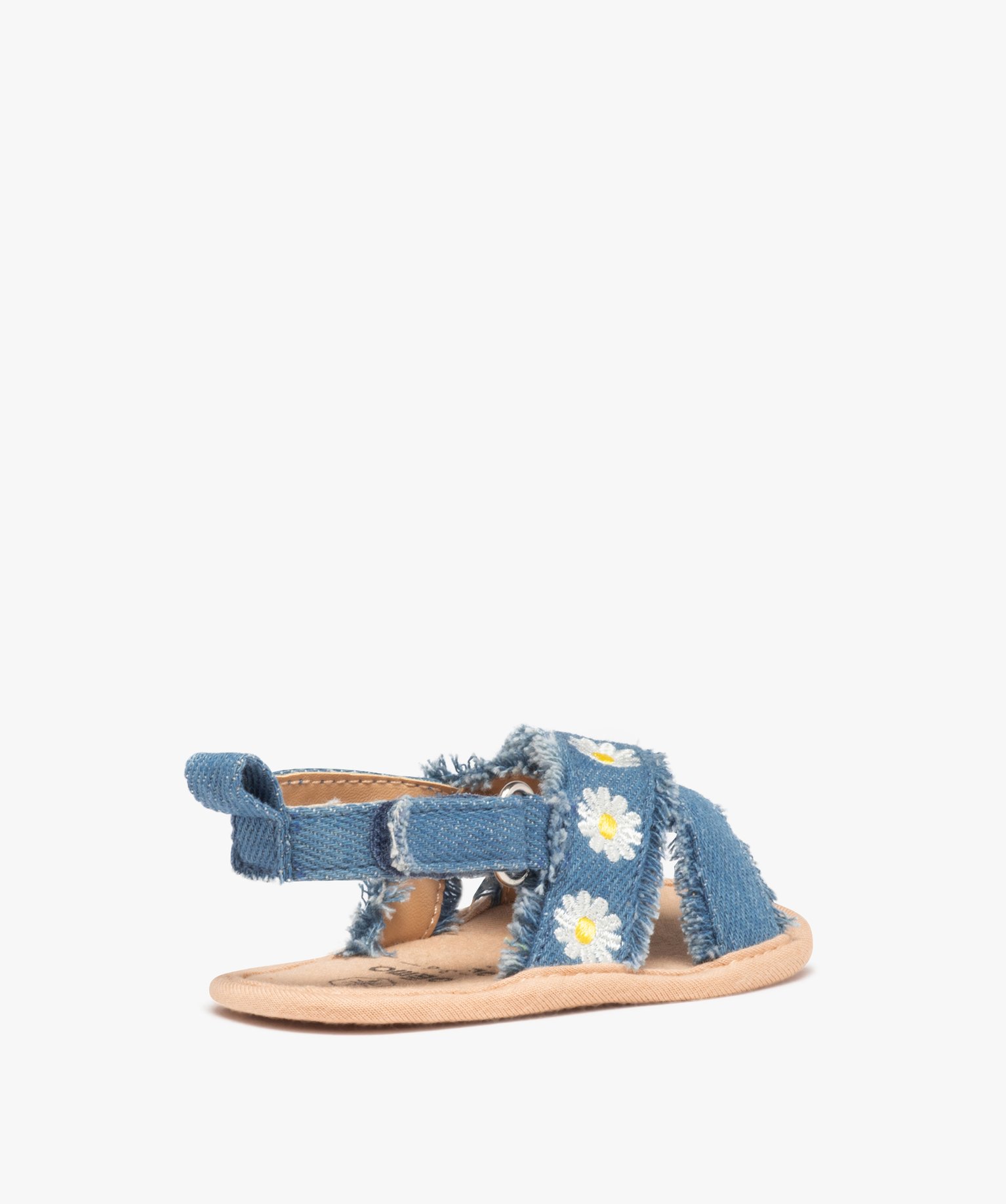 Chaussons de naissance bébé fille sandales en denim denim | GEMO