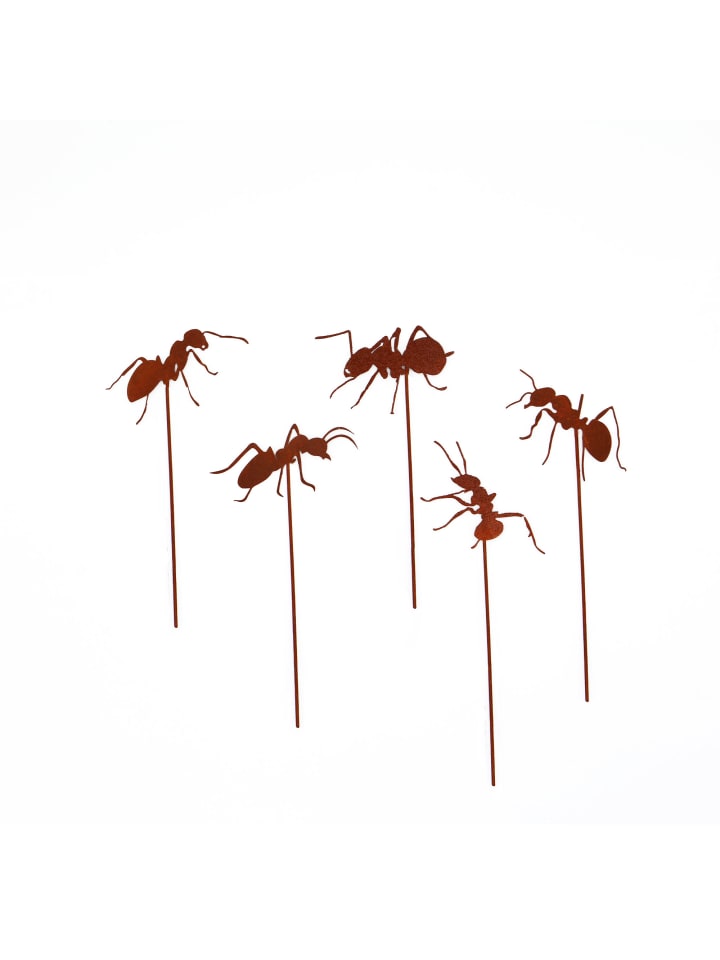 UNUS 5er Set Gartenstecker Rost Ameisen in Braun günstig kaufen onesize