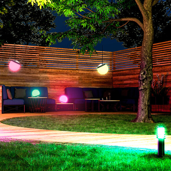 Smarte LED-Outdoor-Hängekugel Pendula Solar