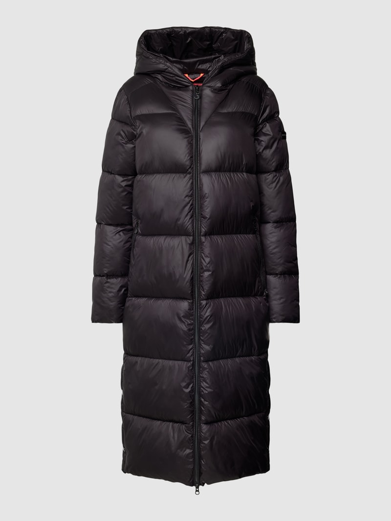 Steppmantel mit Kapuze Modell 'SHELLY' in schwarz