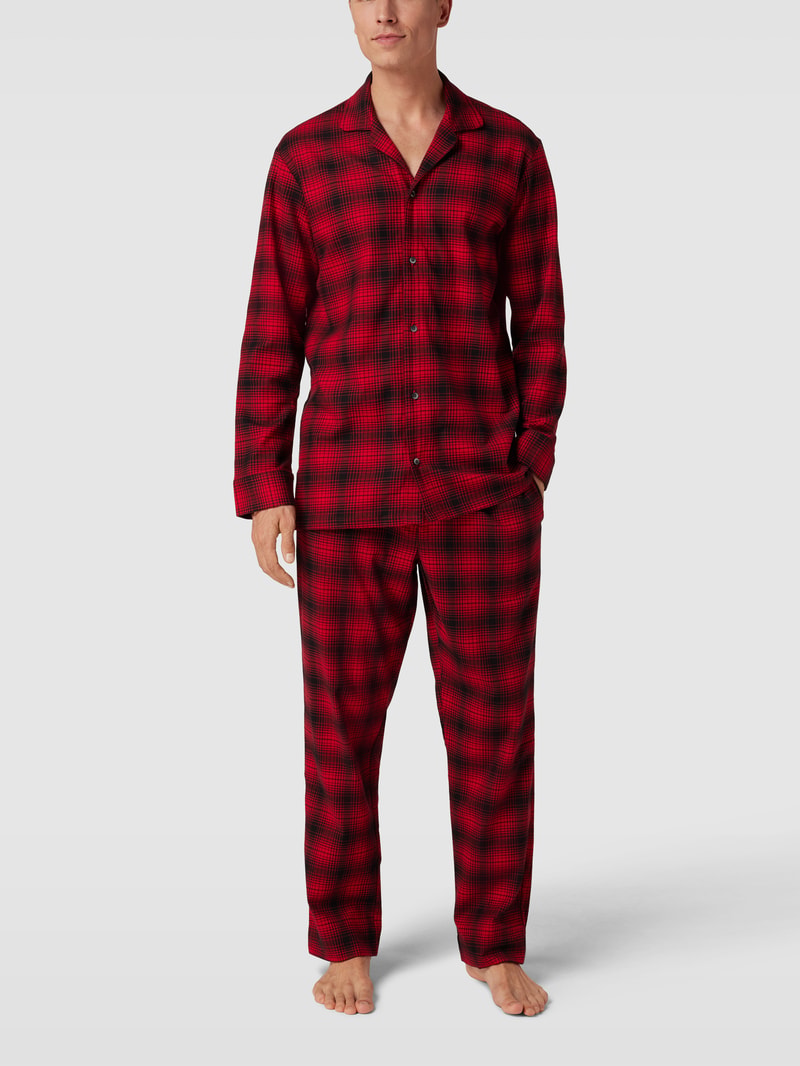 Pyjama mit Allover-Muster in rot