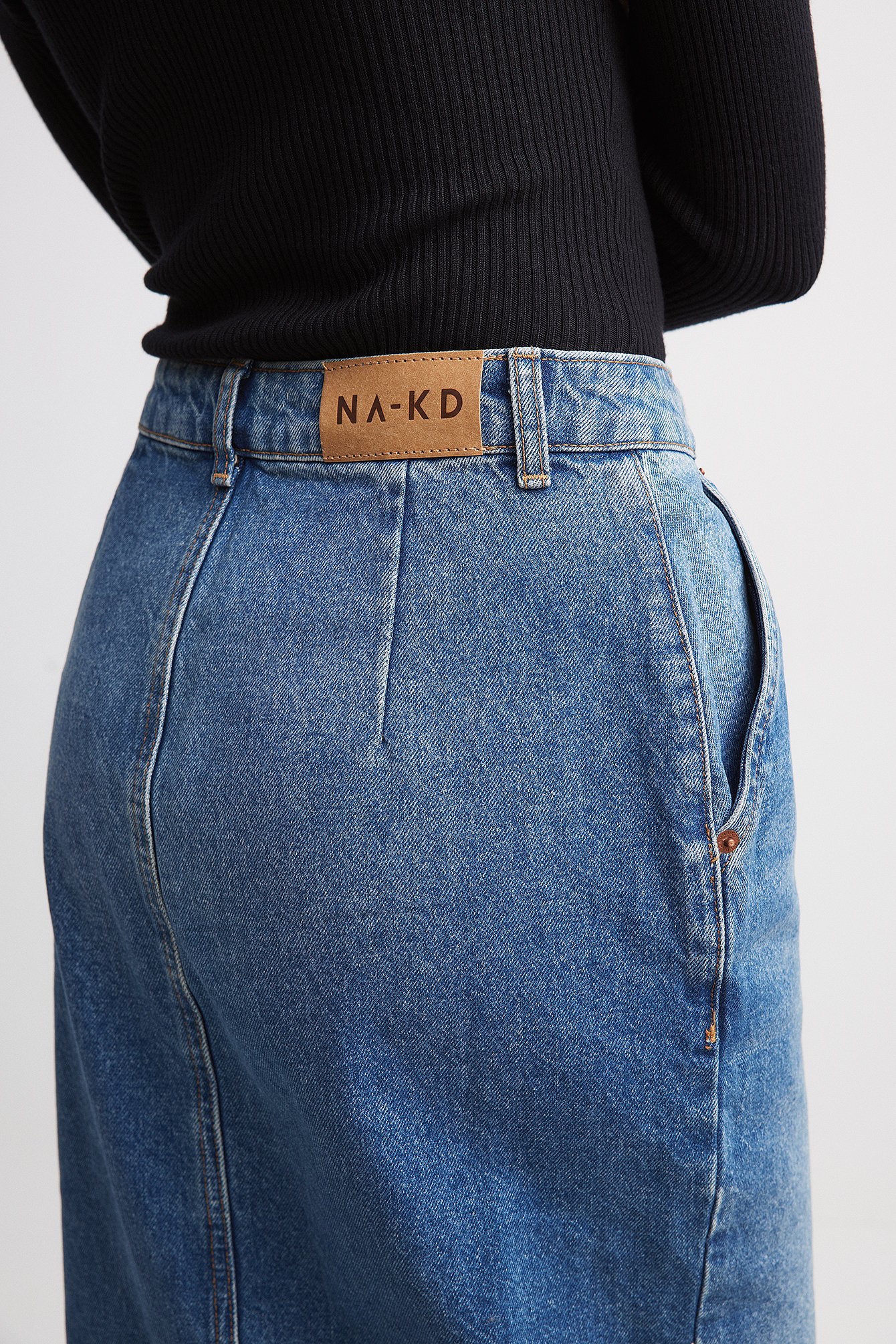 Jeans-Maxirock mit Schlitzdetail