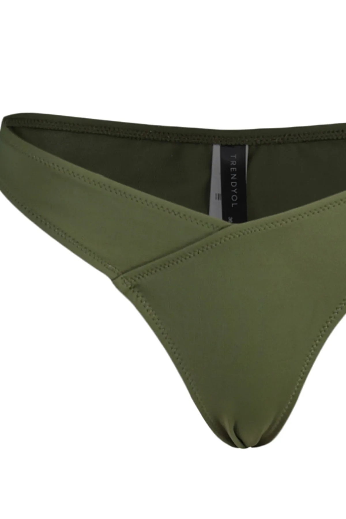 Trendyol Collection  Khakifarbene, reguläre Bikinihose mit V-Ausschnitt TBESS22BA0024
