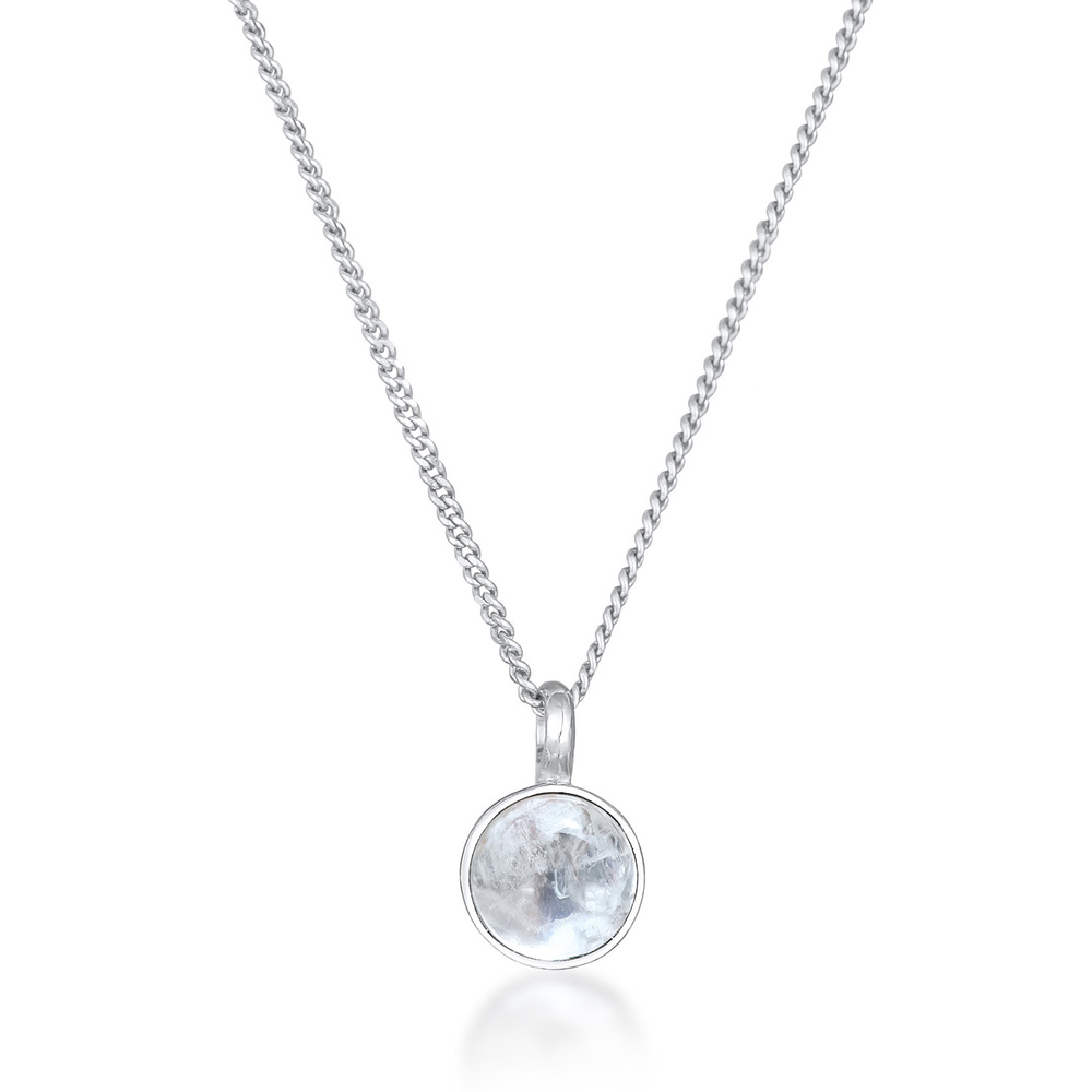Elli PREMIUM Elli PREMIUM Collier Pendentif Solitaire Femme Classique avec Pierre de Lune en A collier