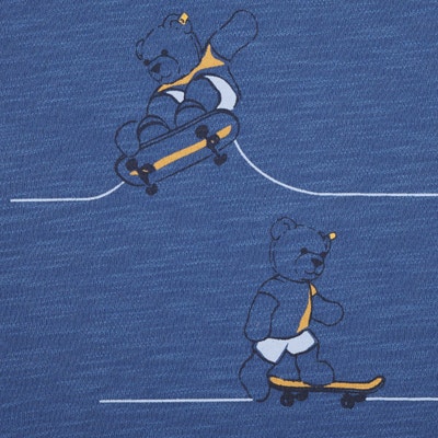T-Shirt kurzarm, mittelblau für Jungs
