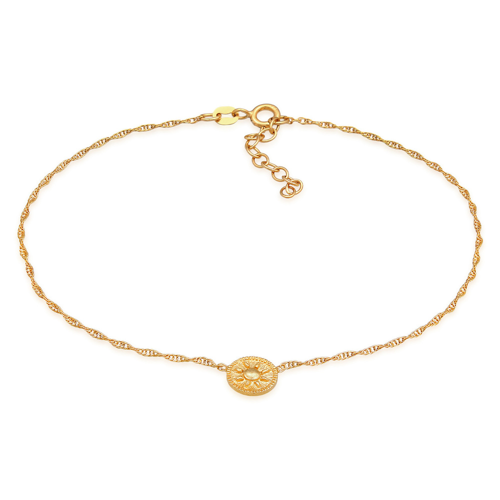 Elli Elli Bracelet de Cheville Femmes Bracelet de Cheville Monnaie Soleil en Argent St Bijoux