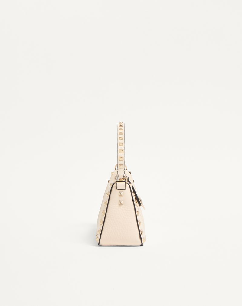 Bolsa de ombro pequena Rockstud em couro de bezerro granulado