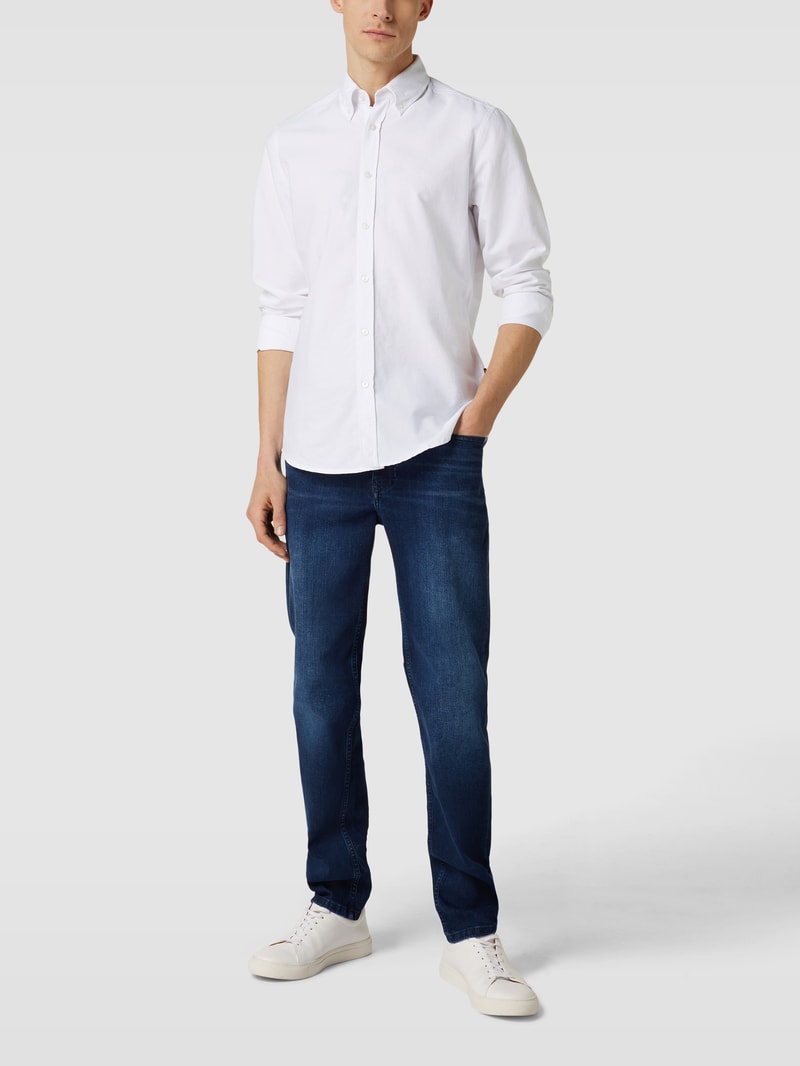 Regular Fit Freizeithemd mit Button-Down-Kragen Modell 'Rickert' in weiß