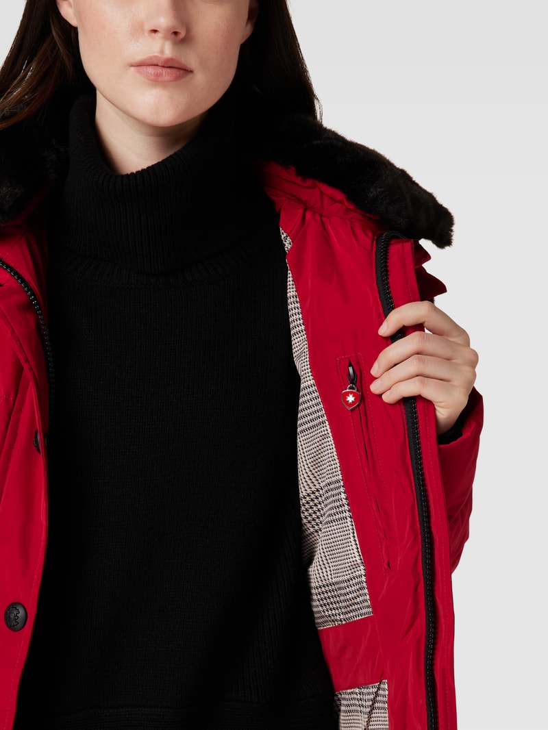 Funktionsjacke mit Label-Details Modell 'Kitzbühel' in dunkelrot