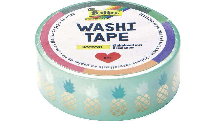 folia washi-Tape Hotfoil Ananas gold 5 m