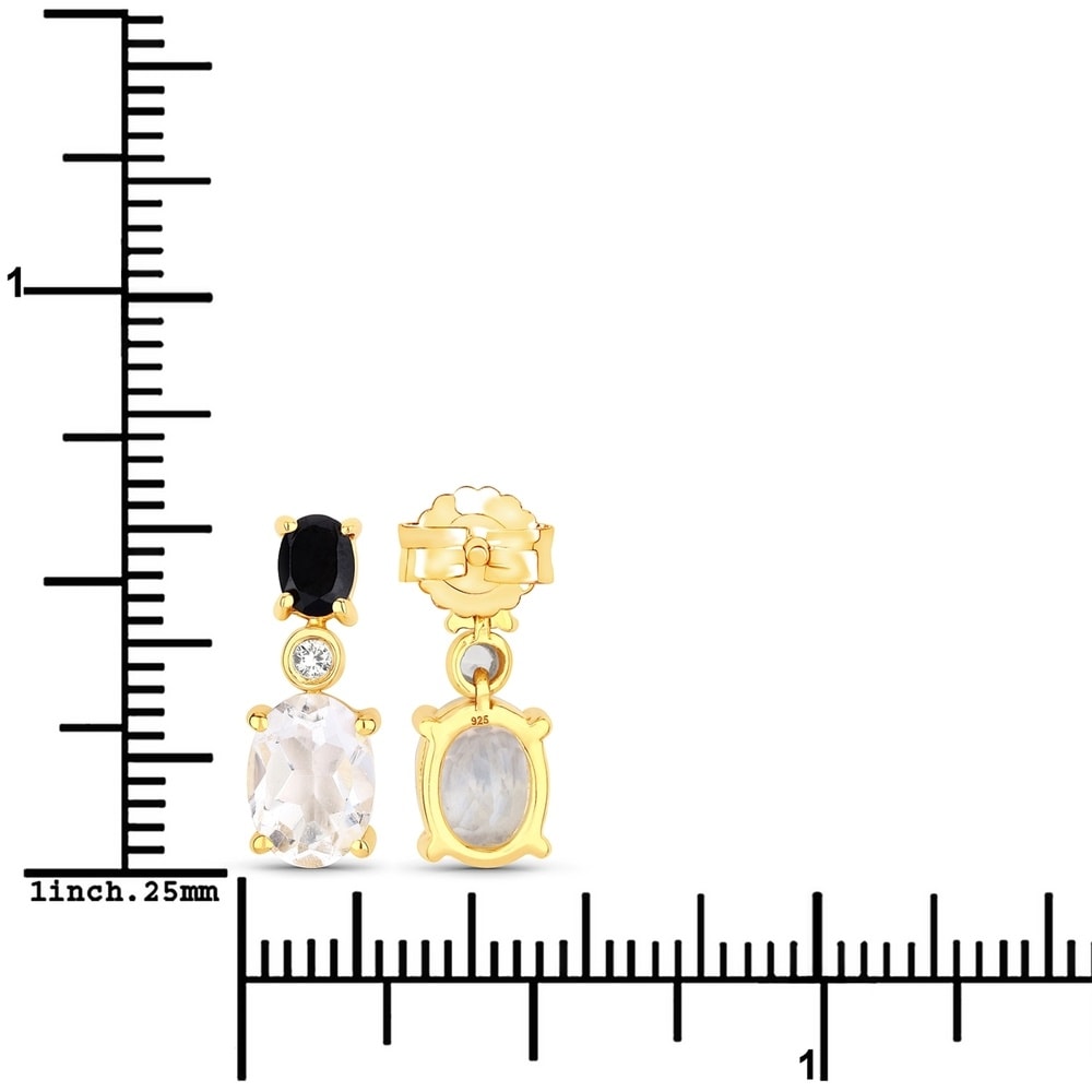 Rafaela Donata Boucles doreilles Argent sterling Cristal de quartz en Or jaune Bijoux