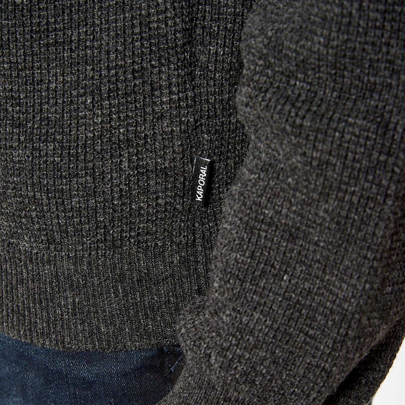 SADAK  Pull en laine gris foncé Homme