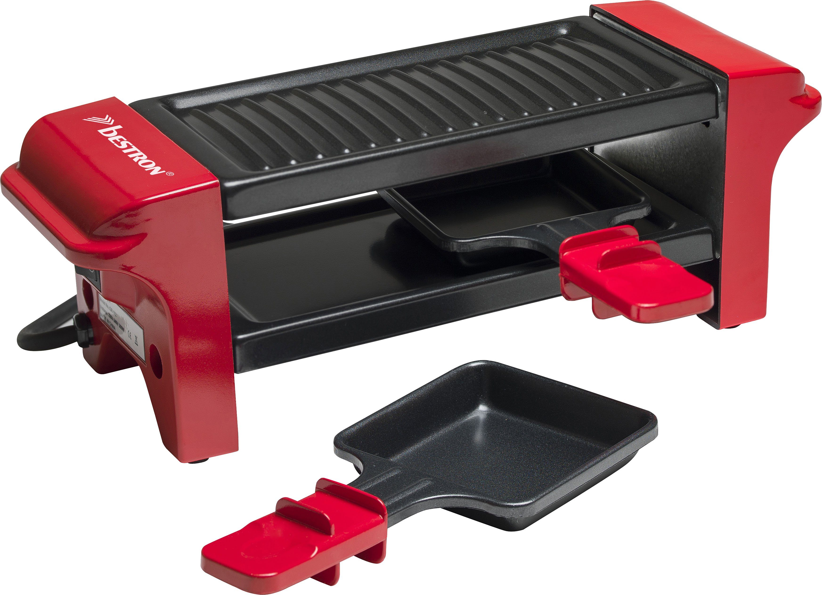 bestron Raclette AGR102, 2 Raclettepfännchen, 350 W, Antihaftbeschichtung