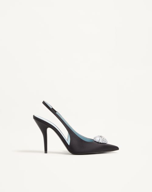 Coeur Royal Slingback Decote em Cetim 100mm