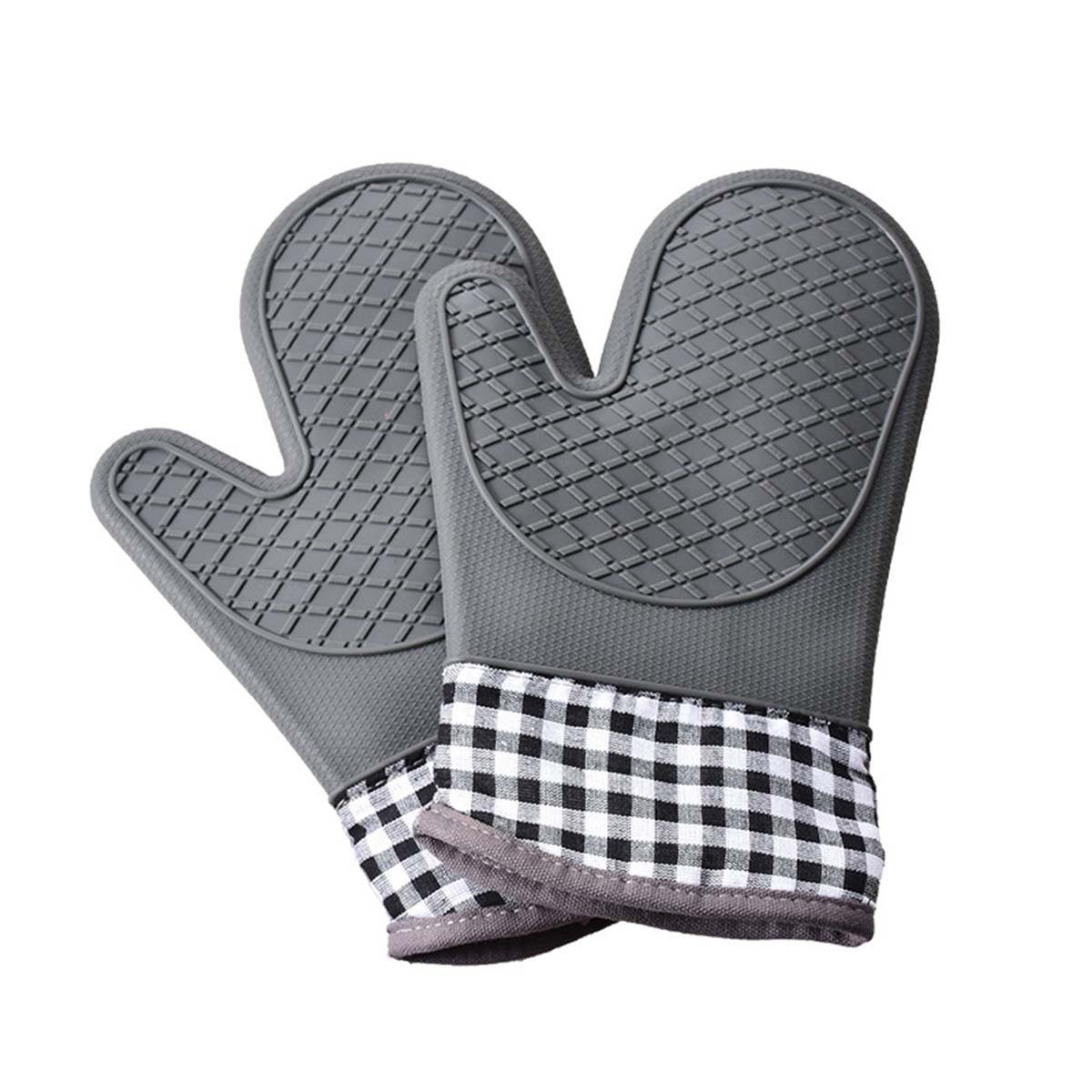 DRSEON Topfhandschuhe Ofenhandschuhe hitzebeständig rutschfeste Silikon, (2-tlg)