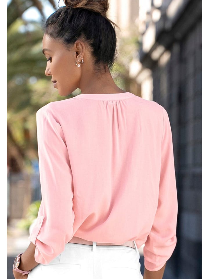 LASCANA Schlupfbluse in rosa günstig kaufen