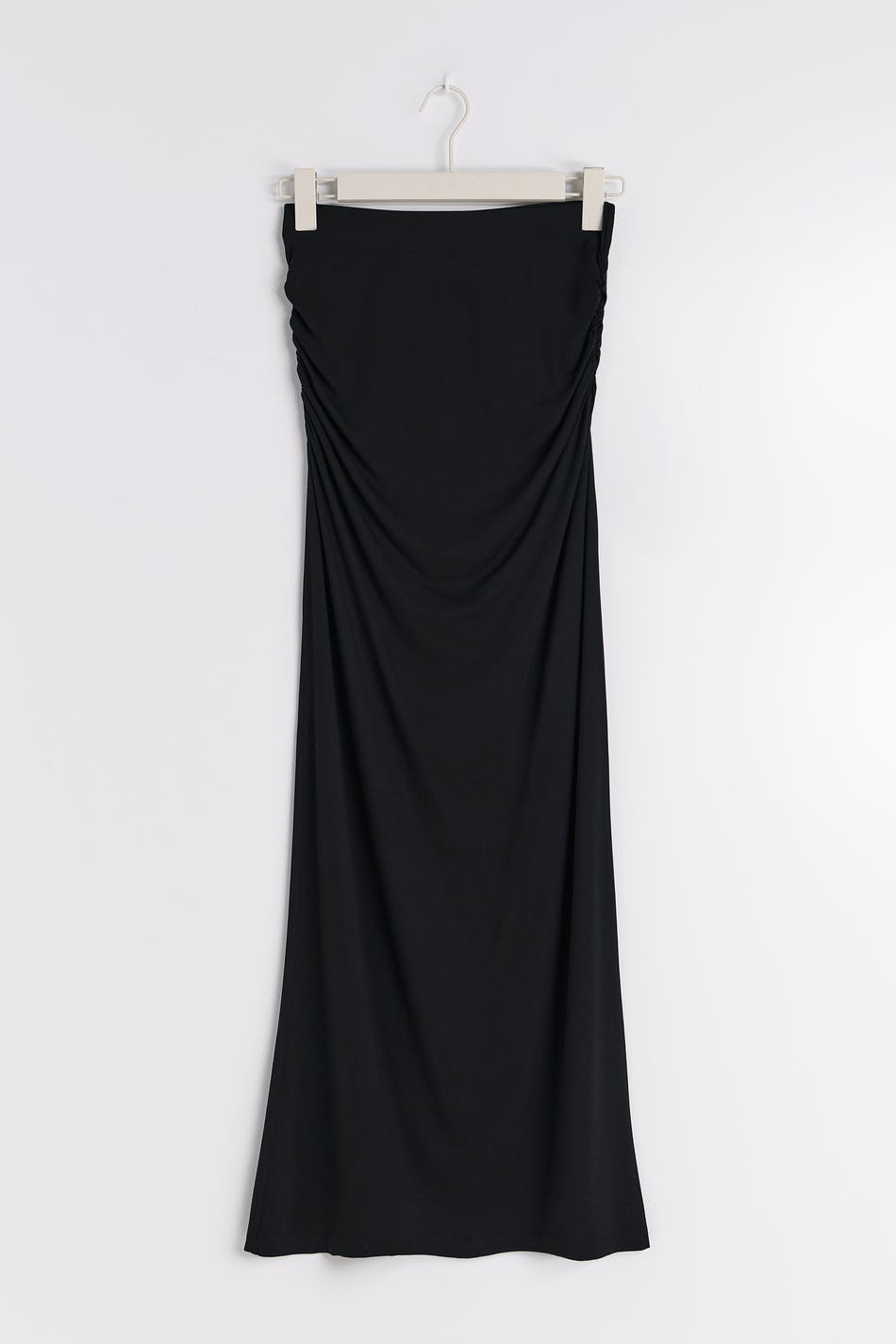 Soft touch ruched maxi skirt