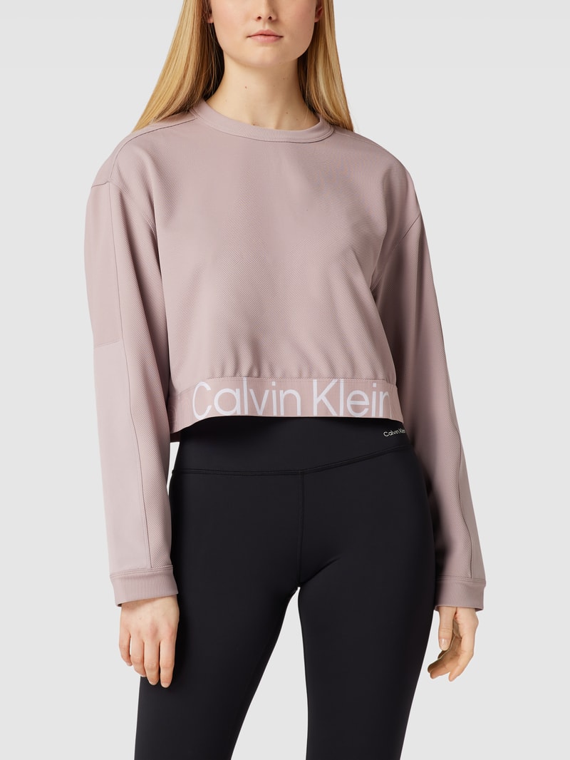 Sweatshirt mit Label-Detail in rosa