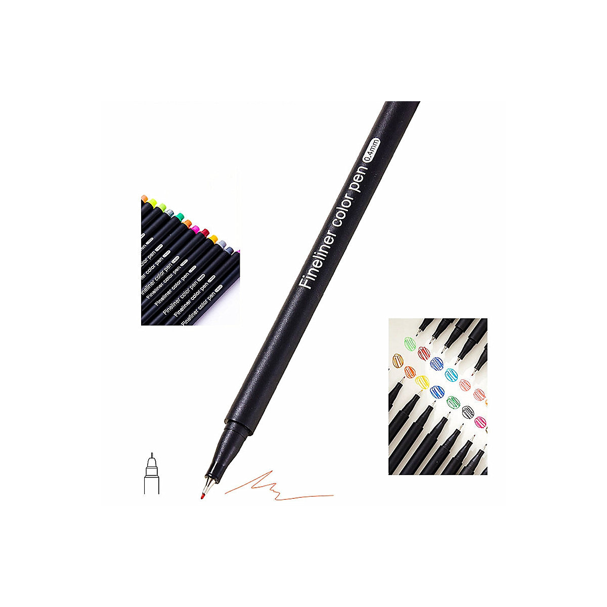 Kunst-spezielles Aquarell-Pinselset für Kinder Wasserbasiertes Fasernadel-Röhrchen-Farbhakenstift-Set Briefpapier