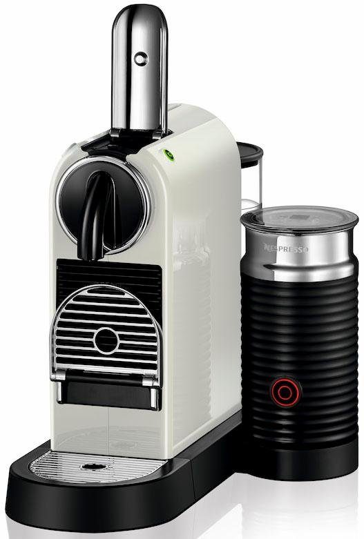 Nespresso Kapselmaschine CITIZ EN 267.WAE von DeLonghi, White, inkl. Aeroccino Milchaufschäumer, Willkommenspaket mit 7 Kapseln
