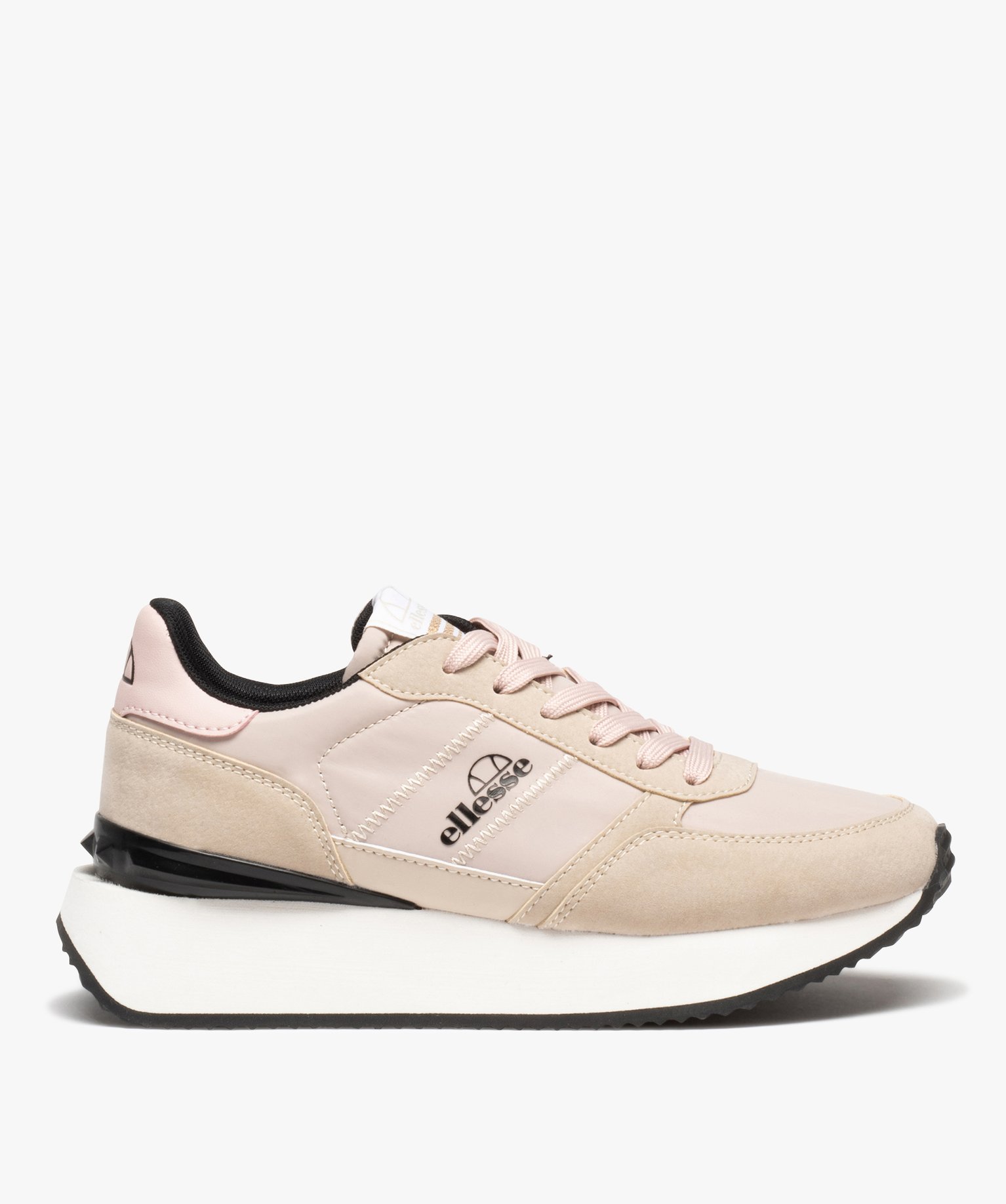 Baskets femme dessus en tissu avec semelle épaisse - Ellesse beige | GEMO