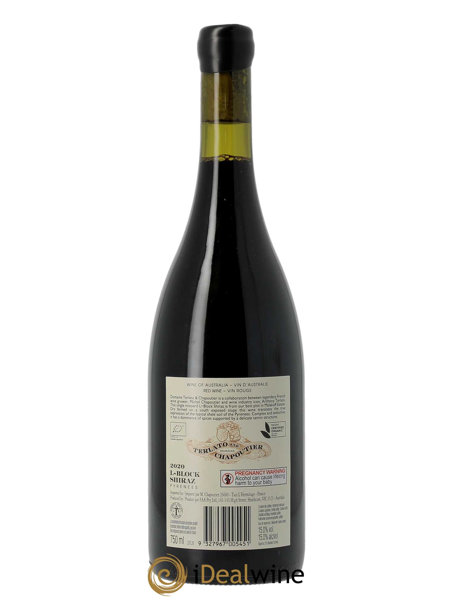 Australie Terlato & Chapoutier L-BLOCK Chapoutier  2020 - Lot de 1 Bouteille