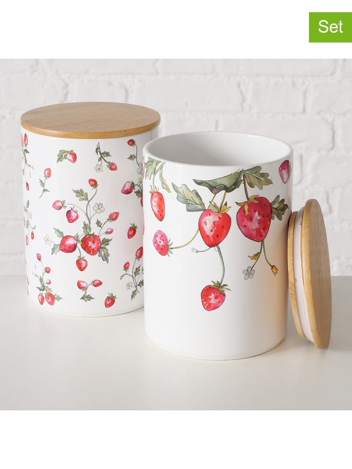 Boltze 2er-Set: Vorratsdosen in Rot/ Grün/ Weiß - (H)17 x Ø 12 cm günstig kaufen onesize