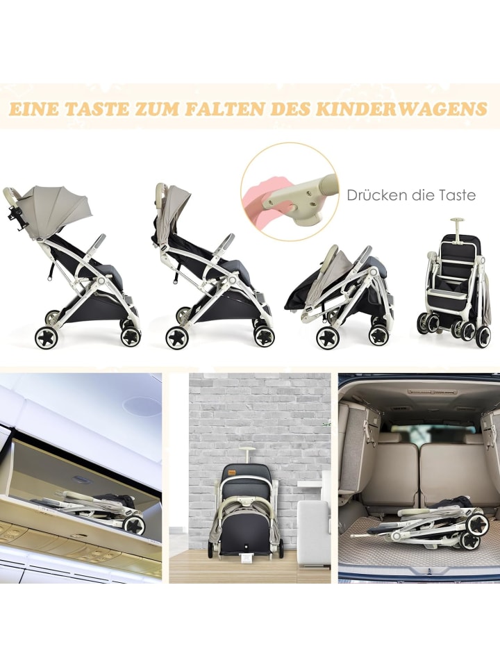 COSTWAY Kinderbuggy 0-36 Monate in Grau günstig kaufen onesize