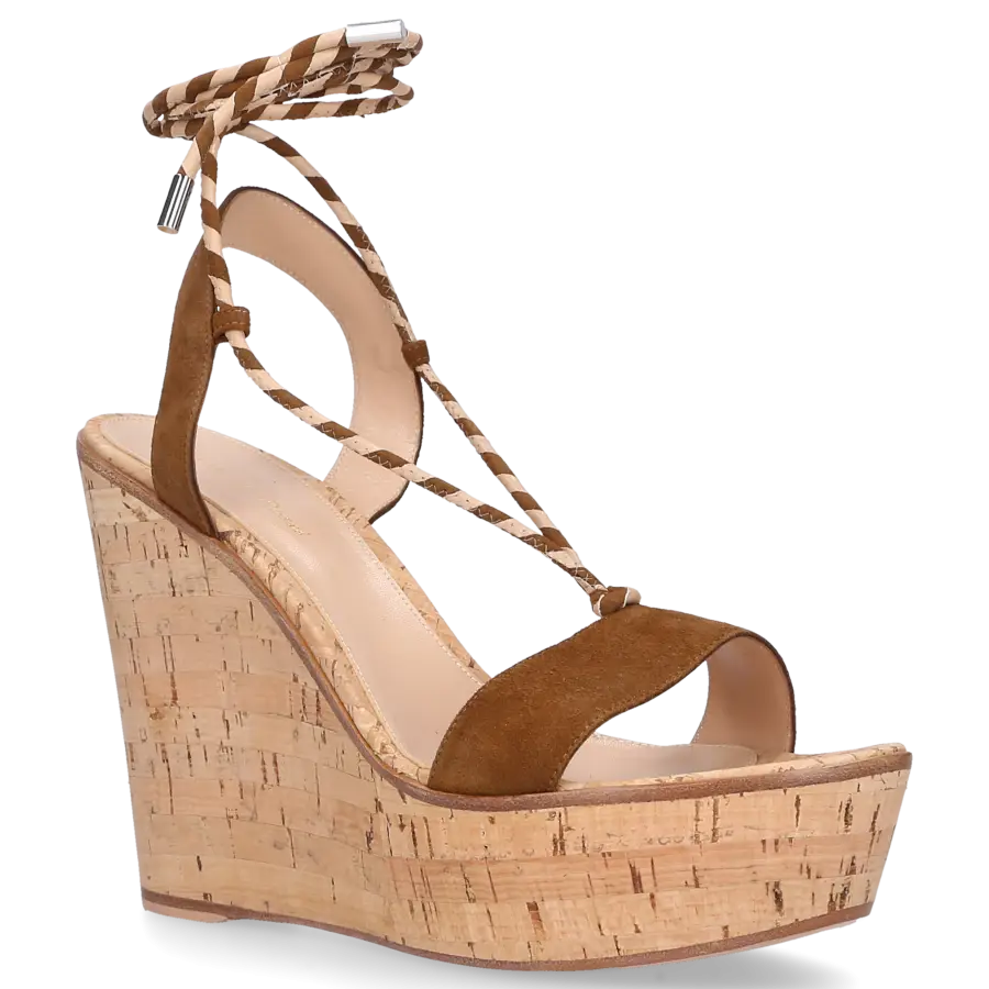 Gianvito Rossi - Keilsandaletten Hyeres Veloursleder - braun