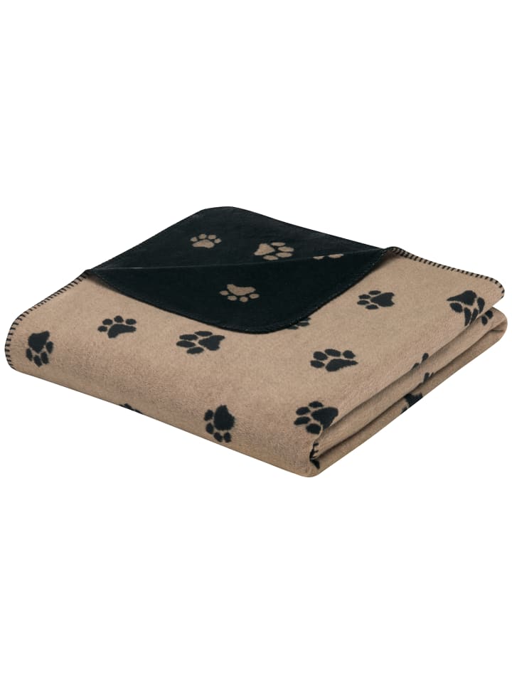 Cawö Cawö Wohndecken WE LOVE DOGS 62470 schwarz/beige - 93 in schwarz/beige - 93 günstig kaufen 150 x 200 cm