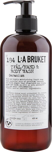 L:A Bruket No. 184 Hand & Body Wash Geranium Duschgel