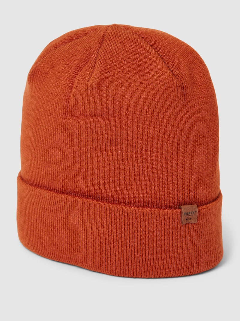 Beanie mit Label-Detail Modell 'WILLES' in orange