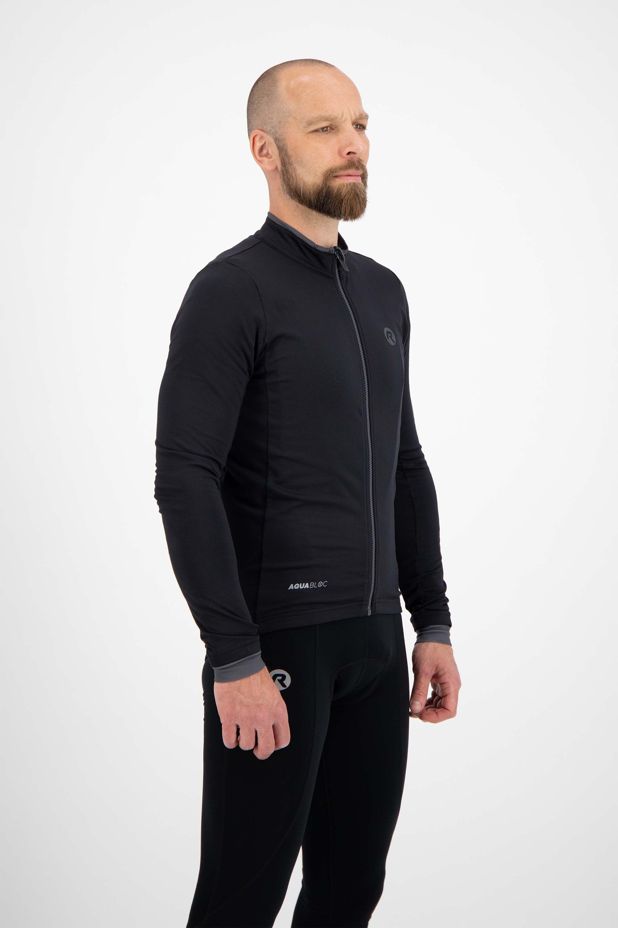 Rogelli Essential Black Herren Langarm-Radtrikot