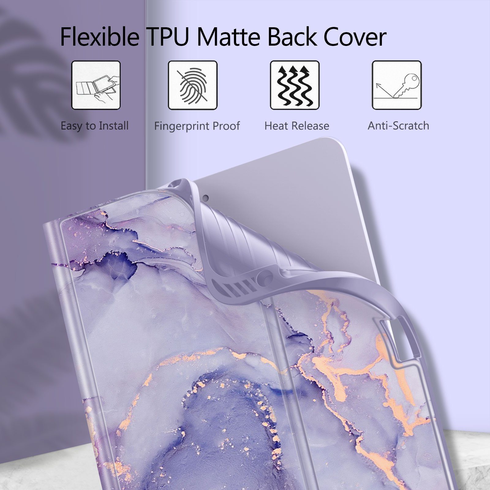 Fintie Tablet-Hülle Tastatur Hülle für iPad Air 5 2022 / iPad Air 4 2020 10.9 Zoll, Soft TPU Rückseite Gehäuse Schutzhülle mit Stifthalter, magnetisch Abnehmbarer Bluetooth Tastatur mit QWERTZ Layout