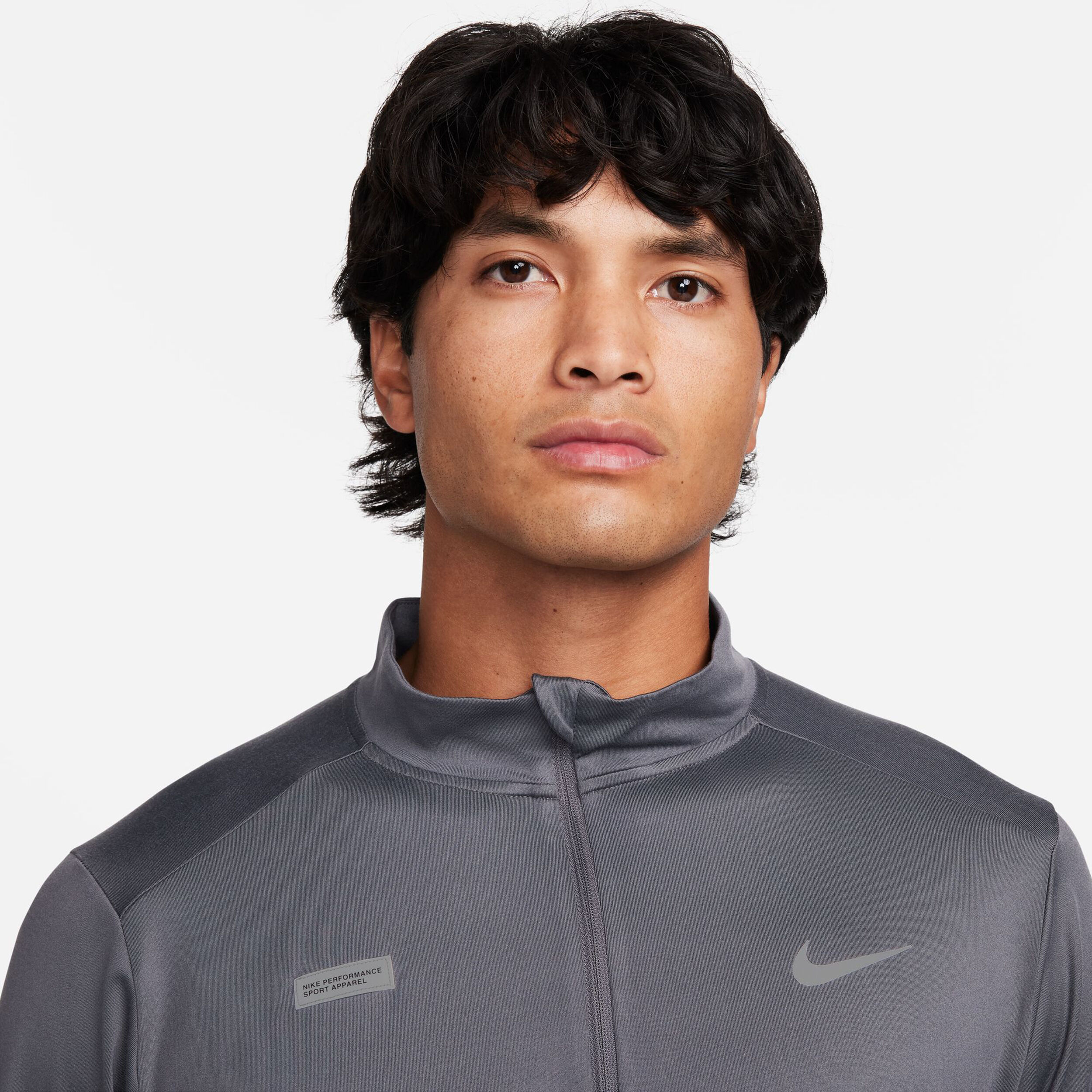 Dri-Fit Element Flash Half-Zip Laufshirt Herren - Grau