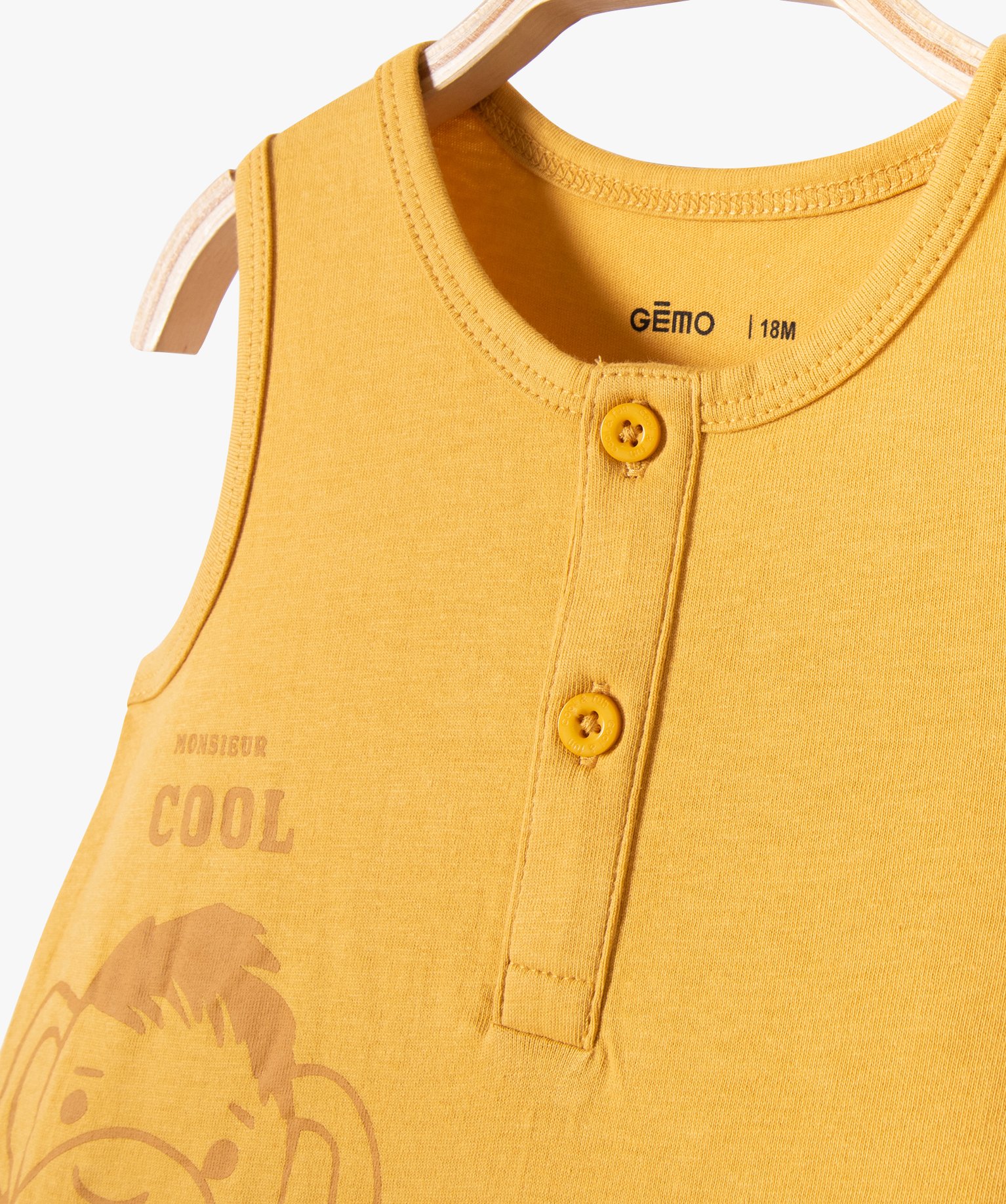 Combishort sans manches en coton imprimé bébé Garçon jaune | GEMO