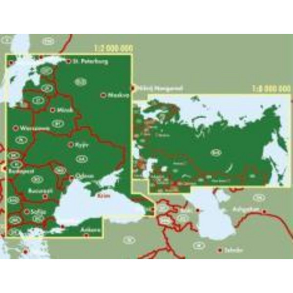 Russland GUS 1 : 2 000 000 / 1 : 8 000 000 - Straßenkarte