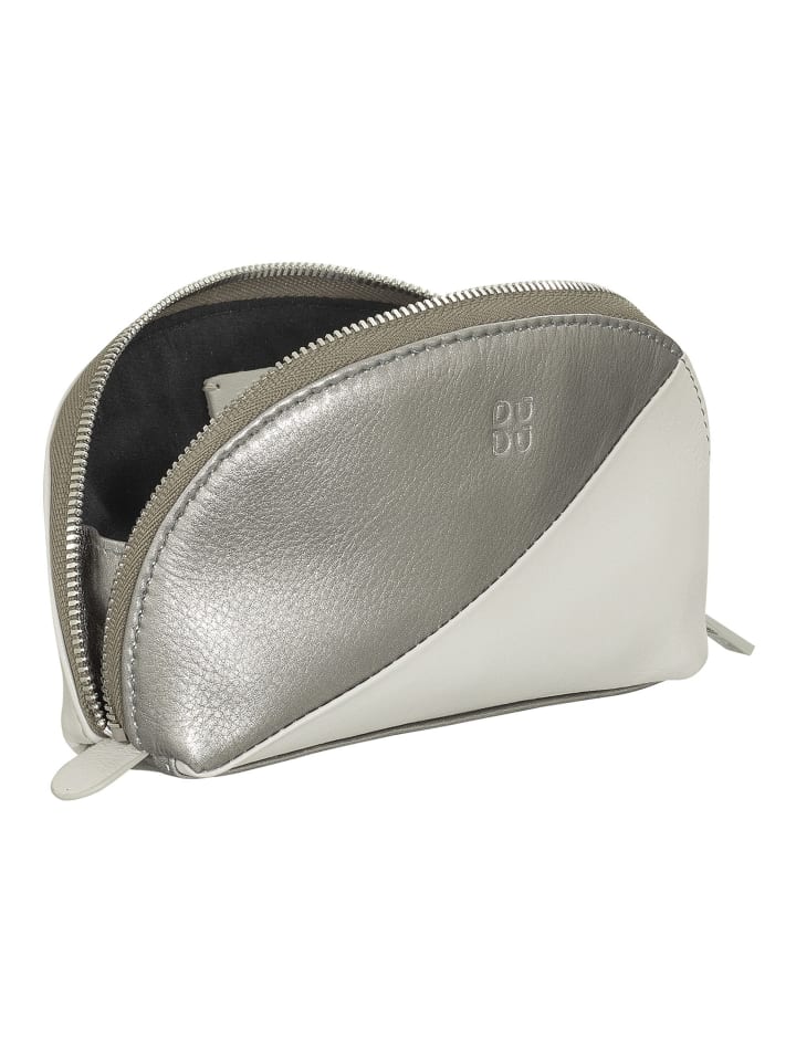 DuDu Segovia Kosmetiktasche Leder 16 cm in silber günstig kaufen onesize