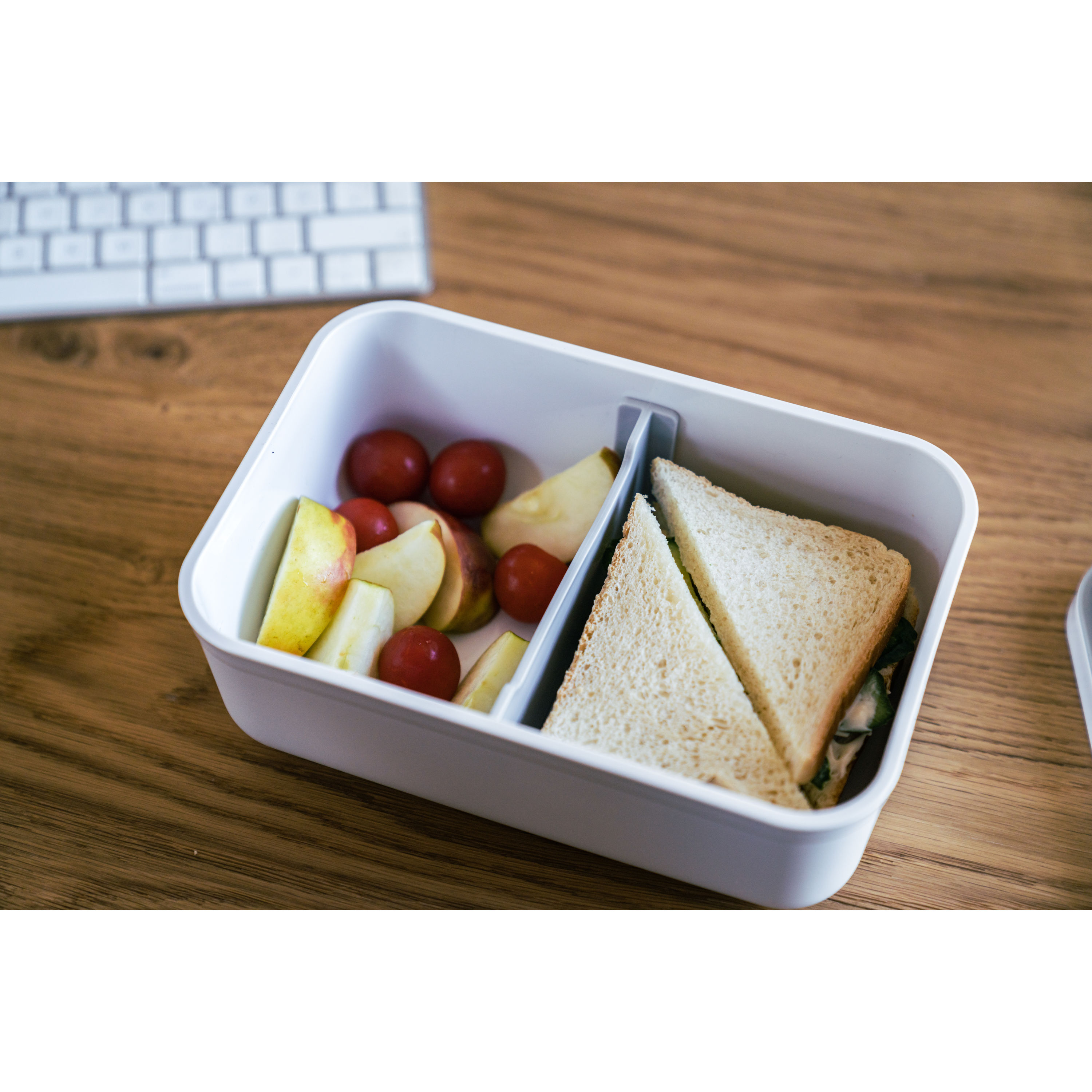 Vakuum Lunchbox L, Kunststoff, Weiß-grau