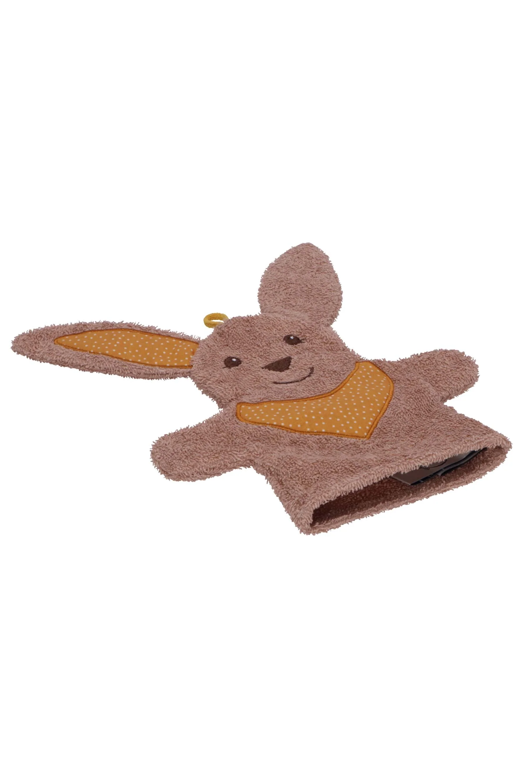 GOTS Waschhandschuh Hase Happy in Grau