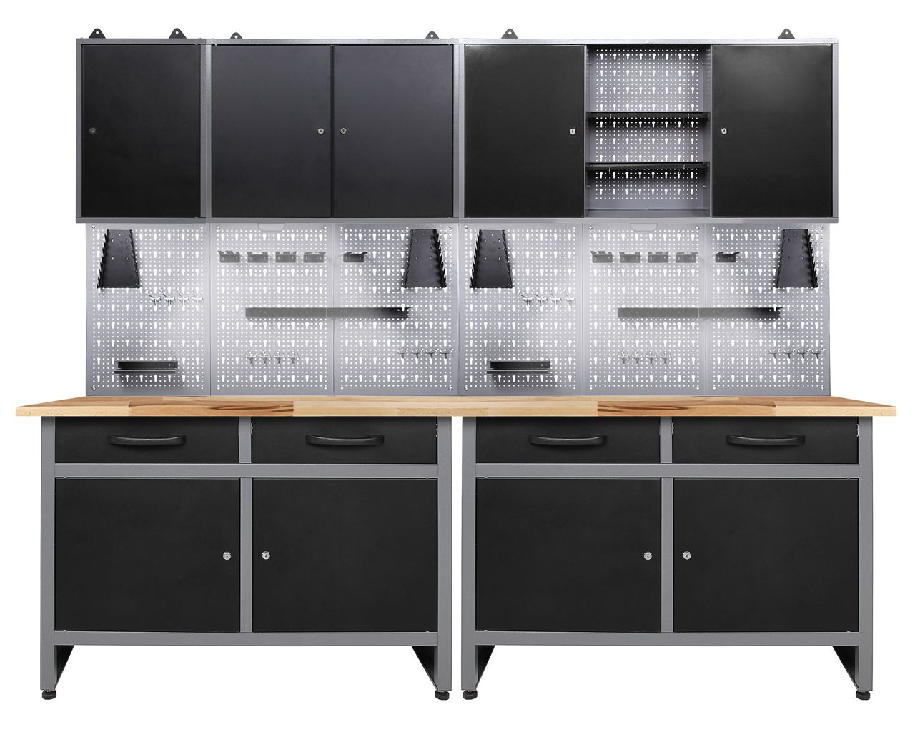 Ondis24 Ondis24 Werkstatt Set Werner 240 cm 3 Schränke LED