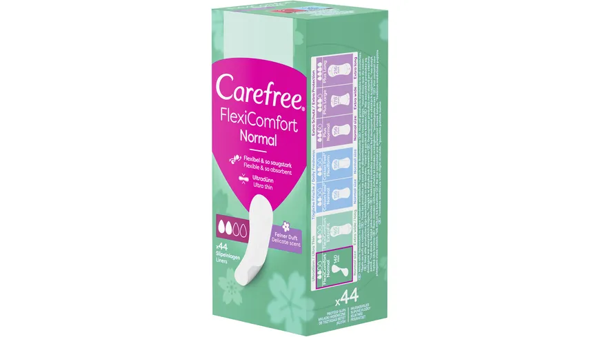 Carefree FlexiComfort Normal x44 SLIPEINLAGEN LEICHTER DUFT