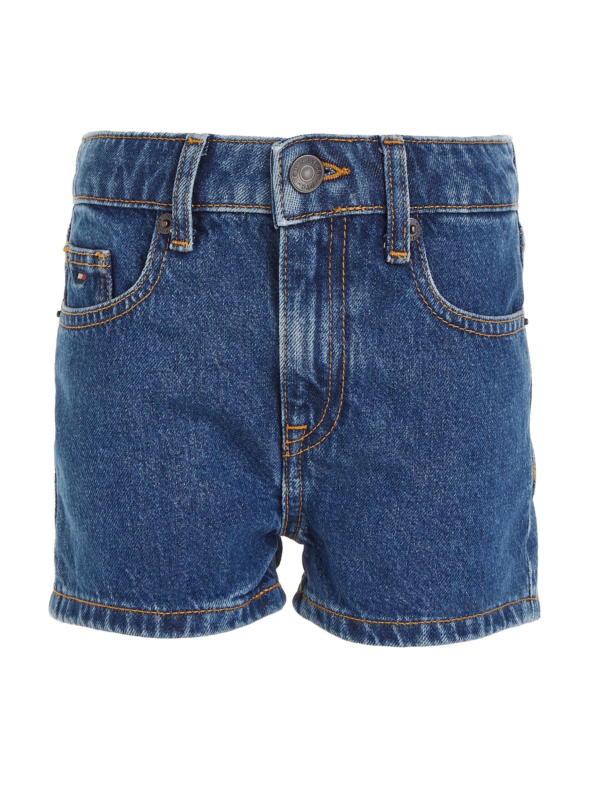 Tommy Hilfiger Shorts GIRLFRIEND MID BLUE SHORTS mit Tommy Hilfger Logo-Badge