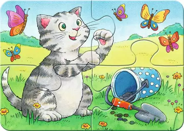 Kinderpuzzle ab 2 Jahren - Niedliche Haustiere - 2 + 4 + 6 + 8 Teile